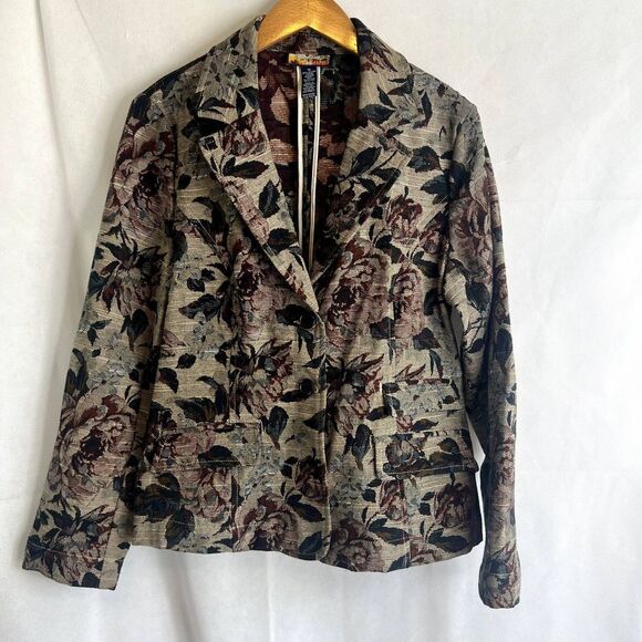 Havana Jack's Cafe Floral‎ 2 Button Blazer Size 12 - Picture 11 of 11